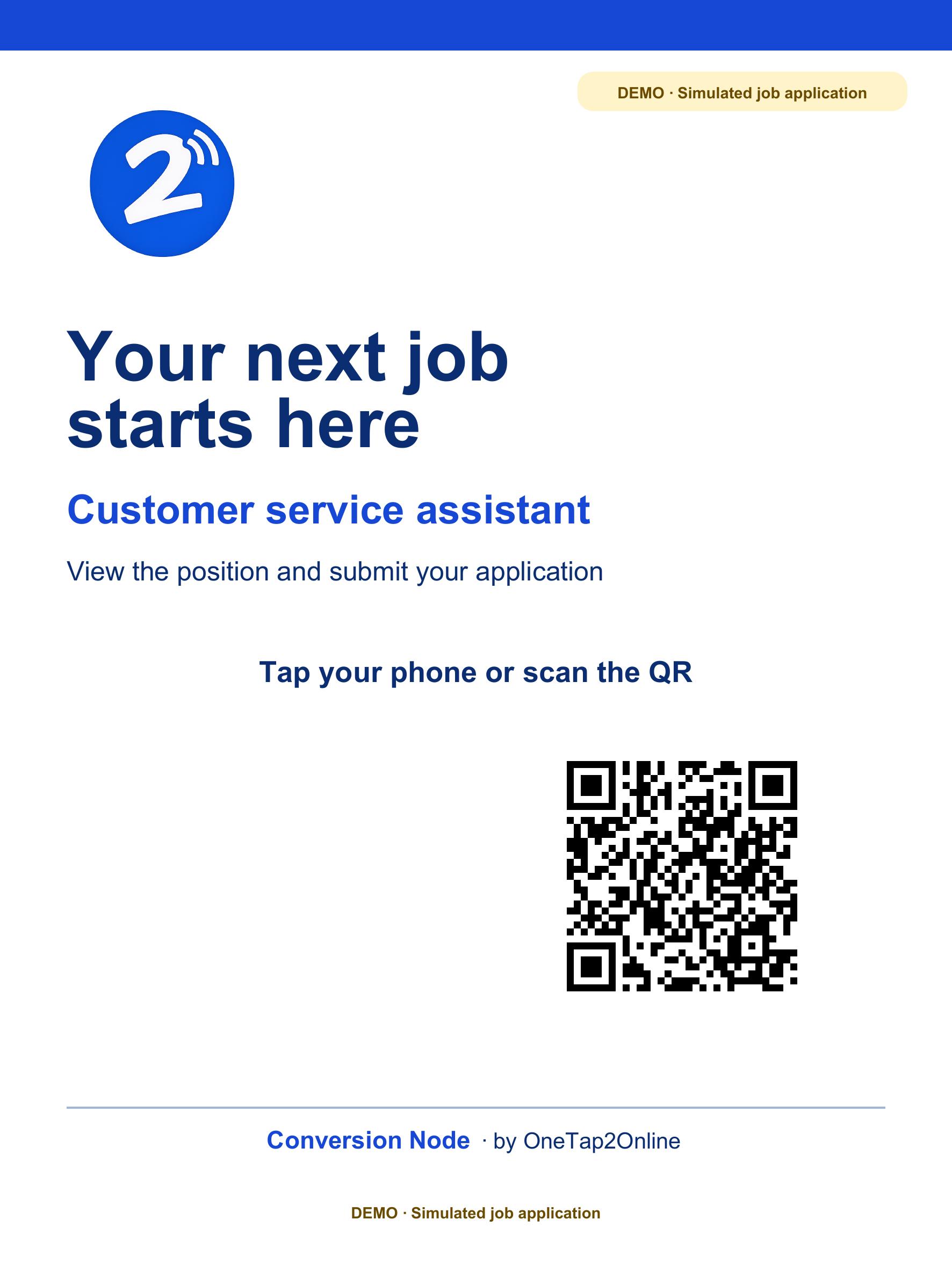 Approved Help Wanted DEMO Tap Point in English